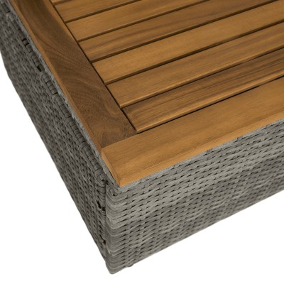 Canapea de grădină din ratan, gri/natural, MALORY