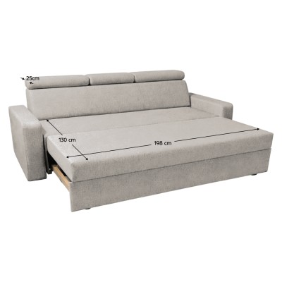 Canapea extensibilă, bej gri Taupe, KINGA