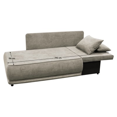 Canapea extensibilă, bej gri Taupe, pe dreapta, LIAMI