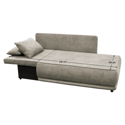 Canapea extensibilă, bej gri Taupe, pe stânga, LIAMI