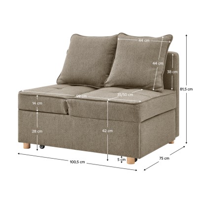 Canapea extensibilă, bej-maro, OSVALDO