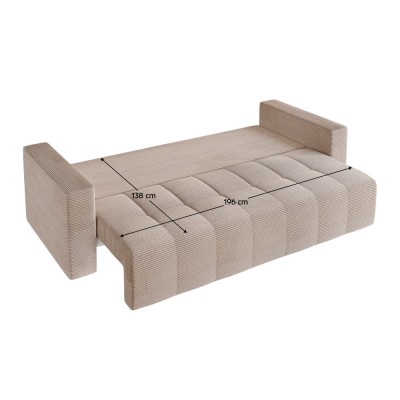 Canapea extensibilă, bej Taupe, LEONY