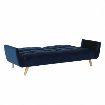 Canapea extensibilă, catifea albastru regal/ stejar, FILEMA