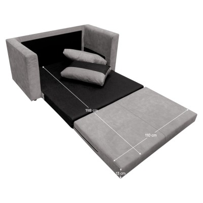 Canapea extensibilă, gri, BEJA