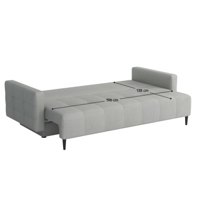 Canapea extensibilă, gri deschis, DORY