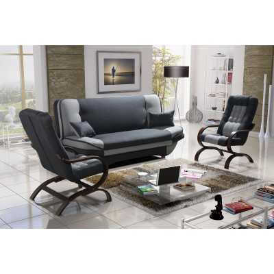 Canapea extensibilă, gri deschis/gri închis, GURU