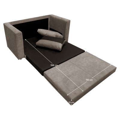 Canapea extensibilă, gri-maro Taupe, BEJA