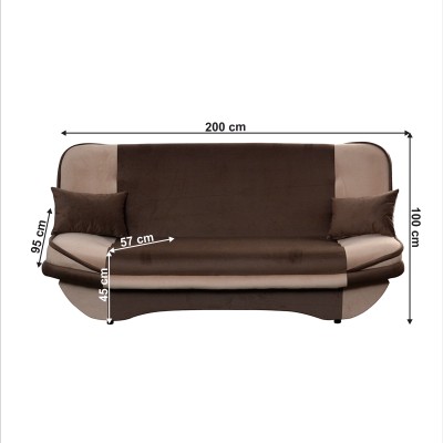 Canapea extensibilă, gri-maro Taupe/maro, GURU