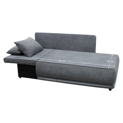 Canapea extensibilă, gri, pe stânga, LIAMI