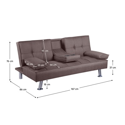 Canapea extensibilă, maro, GOLDIA NEW