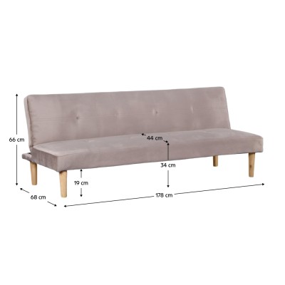 Canapea extensibilă, maro-gri Taupe/stejar, ALIDA