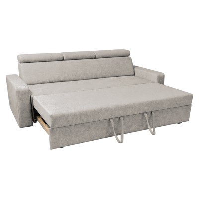 Canapea extensibilă, material textil bej gri Taupe, KINGA