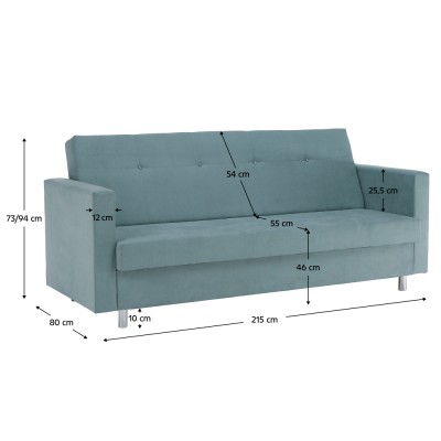 Canapea extensibilă, mentă, LILANA