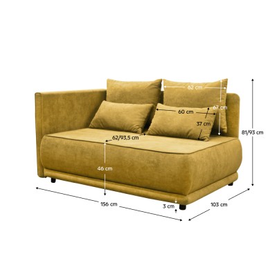 Canapea extensibilă, muştar, pe stânga LIAMI