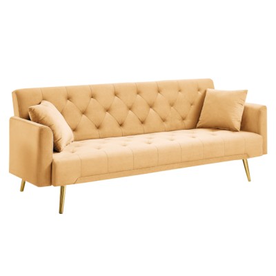 Canapea extensibilă, muştar/gold crom-auriu, ALISIA