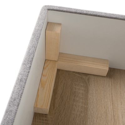 Canapea extensibilă, şuviţe gri, stânga, FOSA ROH