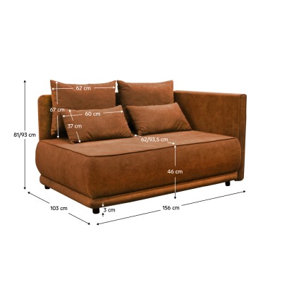Canapea extensibilă, teracotă, pe dreapta, LIAMI