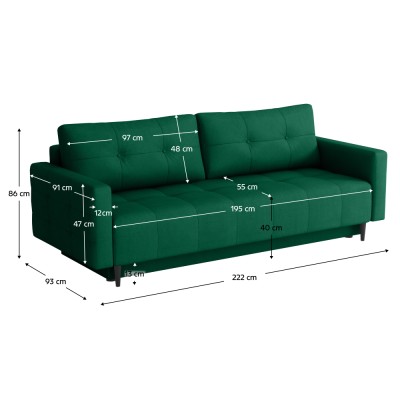 Canapea extensibilă, verde, DORY