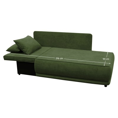 Canapea extensibilă, verde, pe stânga LIAMI