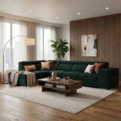 Canapea, smarald, pe stânga, MALAGA BIG