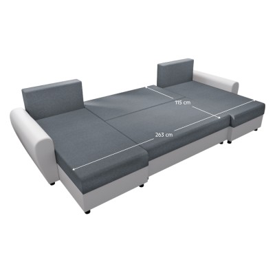 Canapea universală, gri/alb, DAKAR NEW U