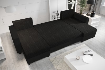 Canapea universală, negru/gri, TRIPOLIS U