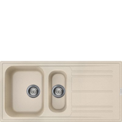 Chiuveta dubla, crem, SMEG - LZ102AV2