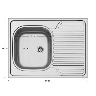Chiuvetă inox, universală 80x60, PYRAMIS