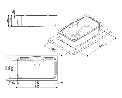Chiuveta SMEG, antracit - LSEG860A2