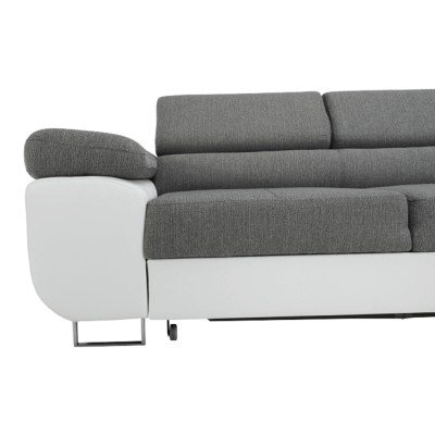 Colţar, alb/ gri, model dreapta, AMARETO NEW