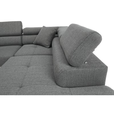 Colţar, alb/ gri, model dreapta, AMARETO NEW