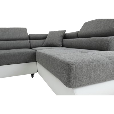 Colţar, alb/ gri, model dreapta, AMARETO NEW