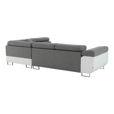 Colţar, alb/ gri, model dreapta, AMARETO NEW