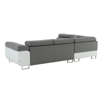 Colţar, alb/ gri, model stânga, AMARETO NEW