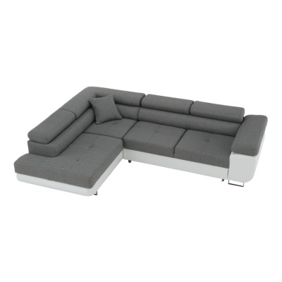 Colţar, alb/ gri, model stânga, AMARETO NEW