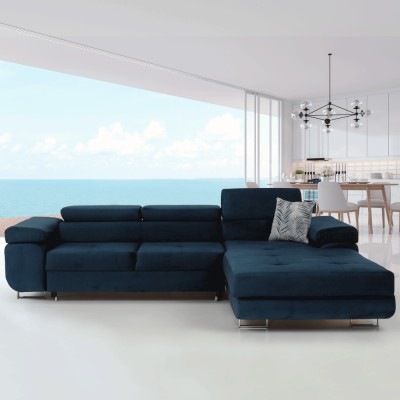 Colţar, albastru, model dreapta, AMARETA