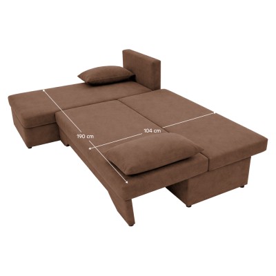 Colţar cu colţ, maro mix/model carouri, POLARIS 2 NEW