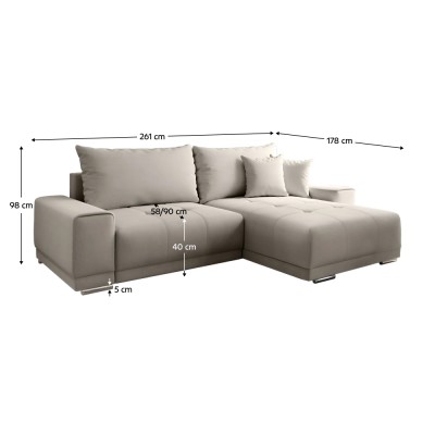 Colțar, gri-bej, KEVIN