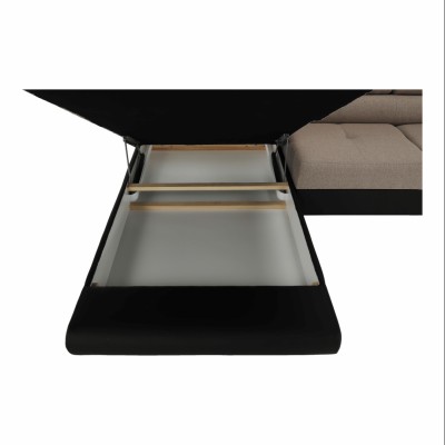 Colţar, maro/ bej, model stânga, AMARETO NEW