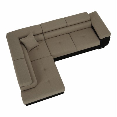 Colţar, maro/ bej, model stânga, AMARETO NEW