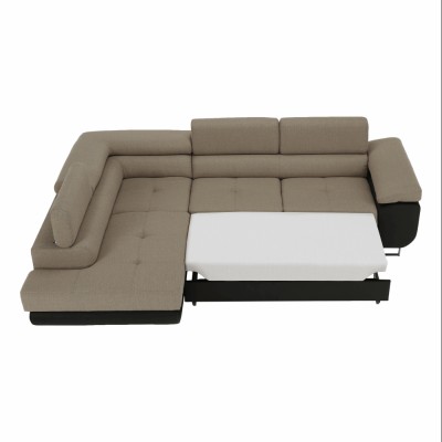 Colţar, maro/ bej, model stânga, AMARETO NEW