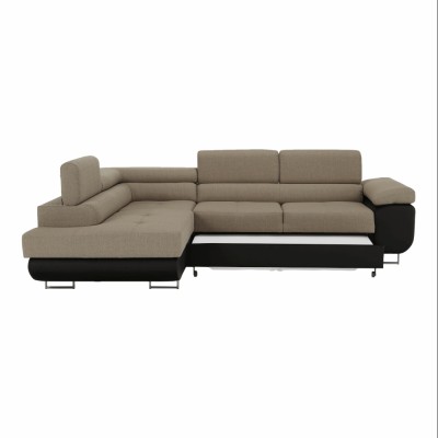 Colţar, maro/ bej, model stânga, AMARETO NEW