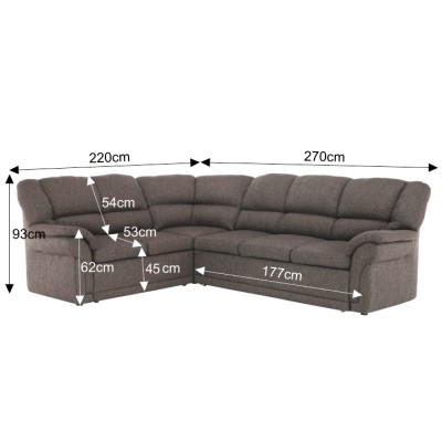 Colţar, S, extensibil/spaţiu pentru depozitare, maro, AMELIA