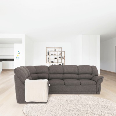 Colţar, S, extensibil/spaţiu pentru depozitare, maro, AMELIA