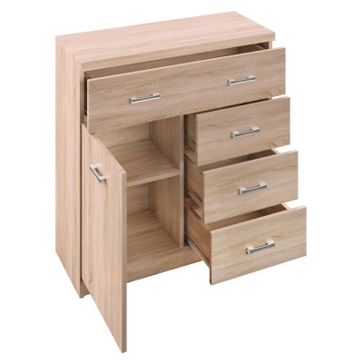 Comodă 1D4S, stejar Sonoma, TOPTY TIP 20
