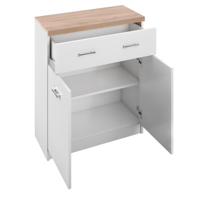 Comodă 2D1S/60, albă / stejar Sonoma, TOPTY TIP 41