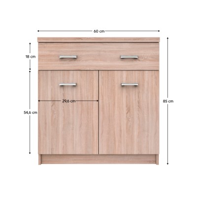 Comodă 2D1S/60, stejar Sonoma, TOPTY TIP 42