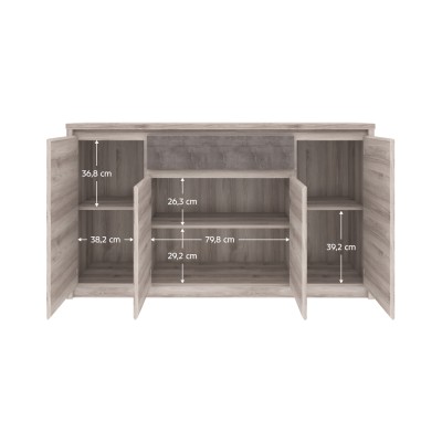 Comodă 4D1S, castan Nairobi / onix, JESI