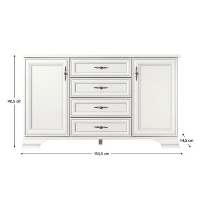 Comodă, alb alpin, KENTAK KOM2D4S