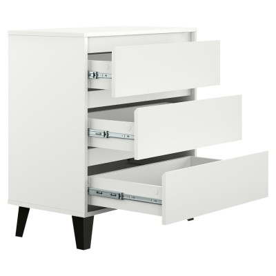 Comodă, albă, BOGAN NEW 3S70